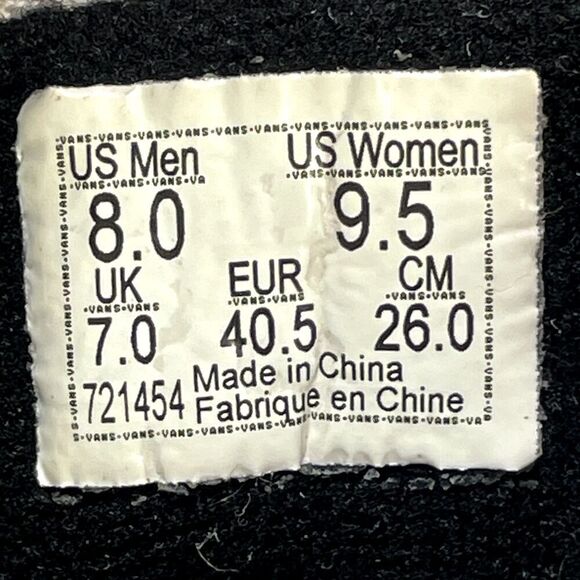 Vans Sk8-Hi Bolt Black Red Suede Canvas Skate Shoes Hi Top Sneaker Men's Size 8 - Picture 7 of 8